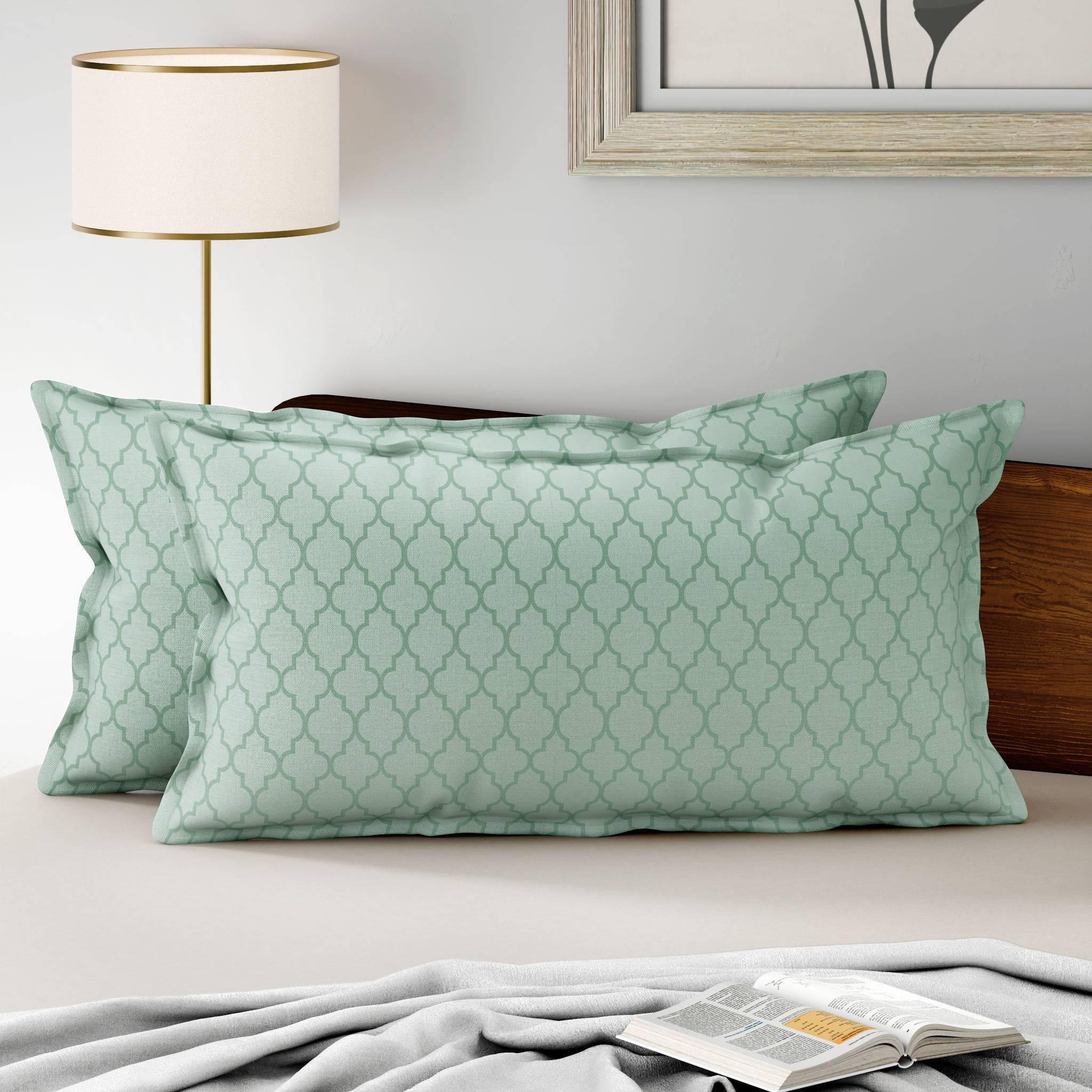 100% Cotton Pillow Cover | King Size 36x19 Inch | Set Of 2 | 160 TC | Booke