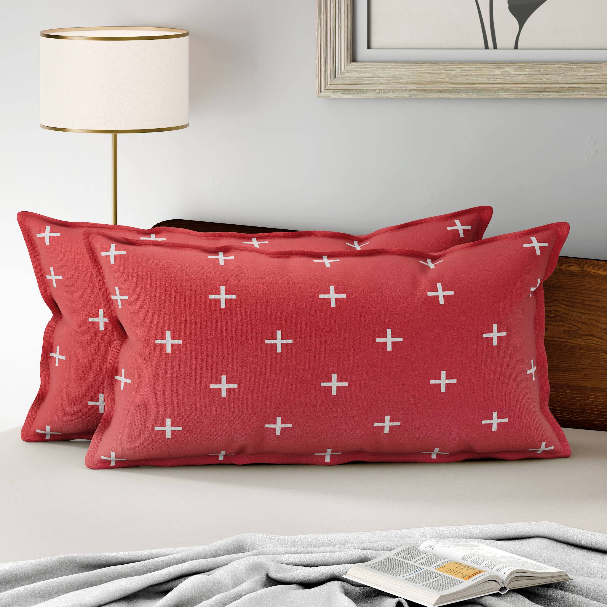 100% Cotton Pillow Cover | King Size 36x19 Inch | Set Of 2 | 160 TC | Color Play