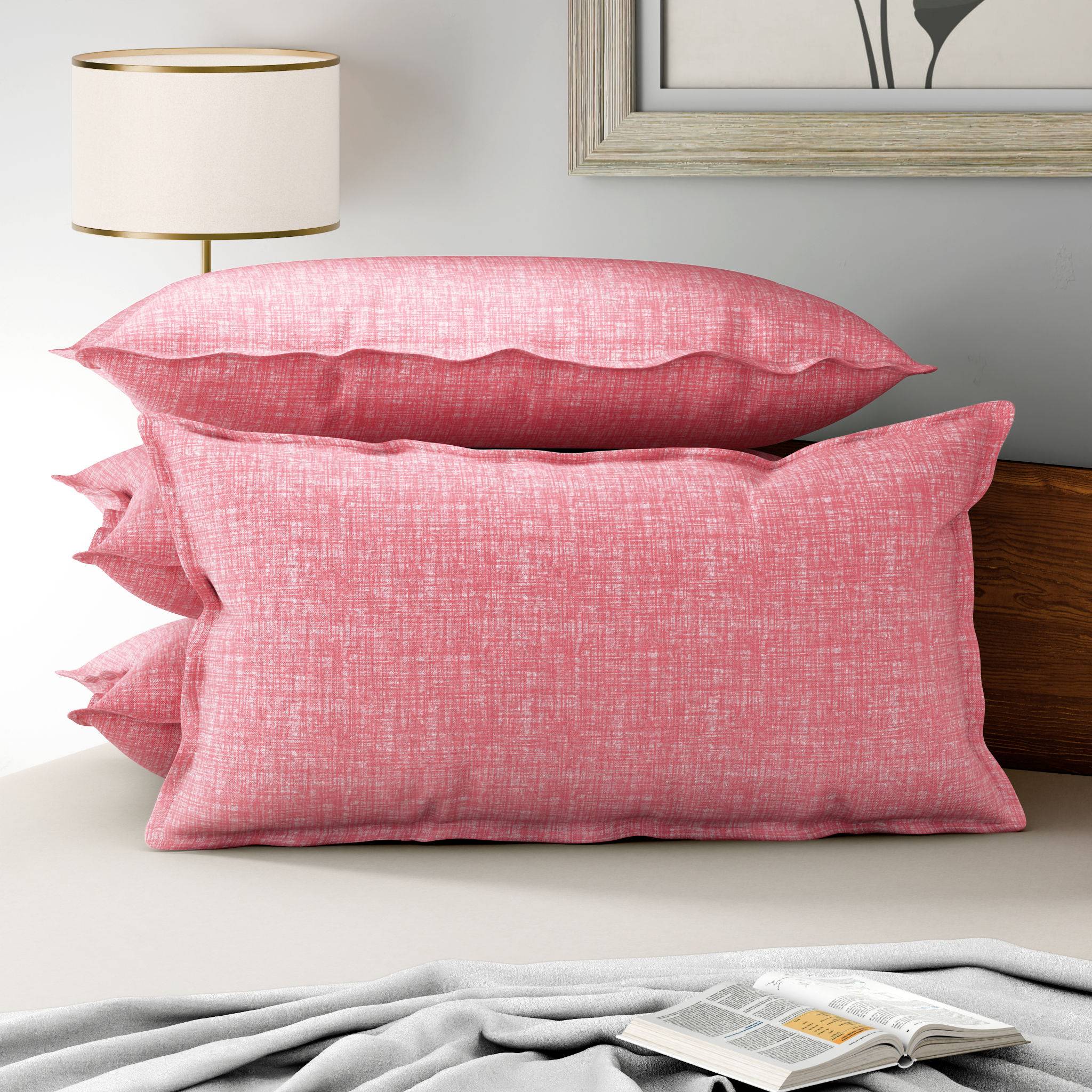 100% Cotton Pillow Cover | King Size 36x19 Inch | Set Of 4 | 160 TC | Florenza