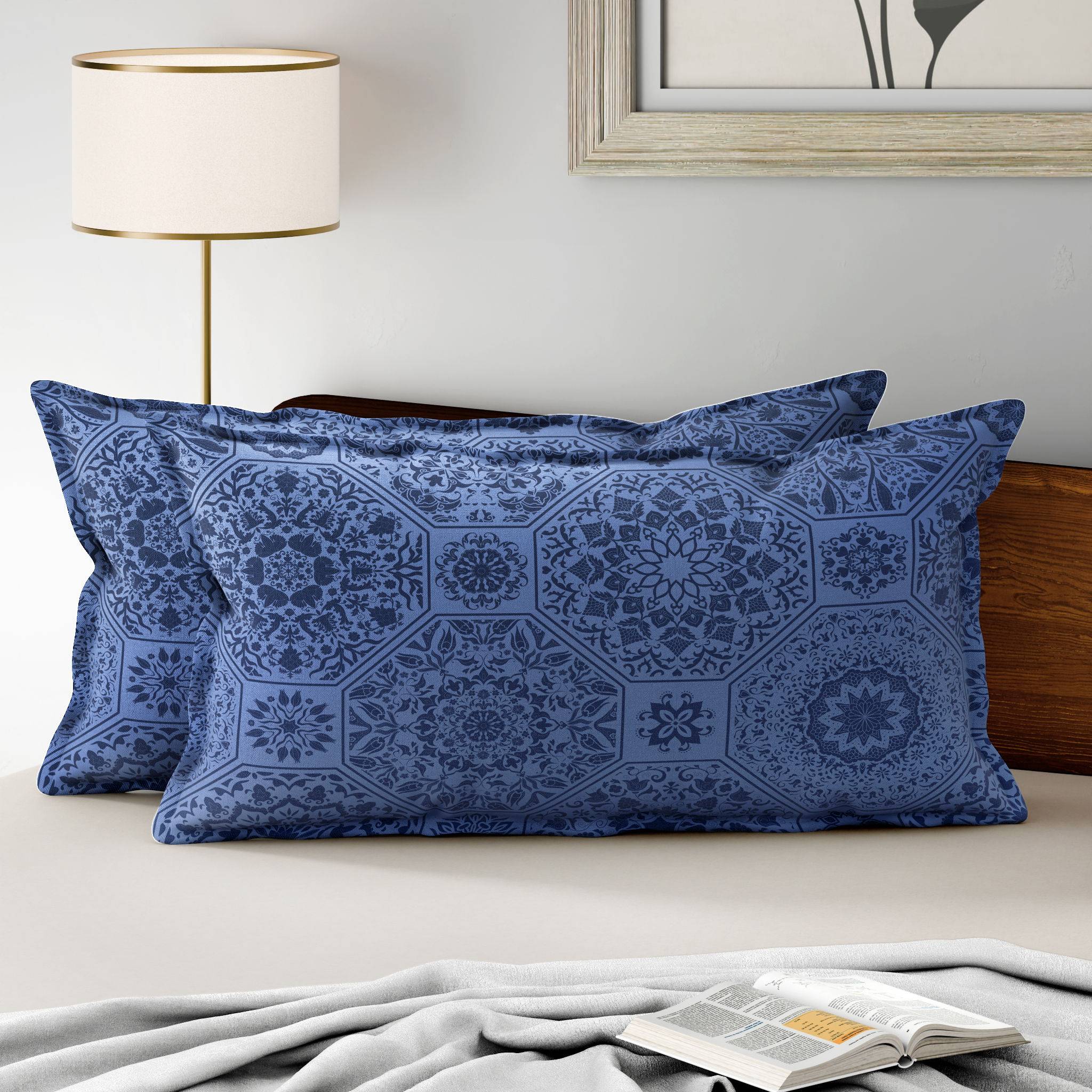 100% Cotton Pillow Cover | King Size 36x19 Inch | Set Of 2 | 160 TC | Karol