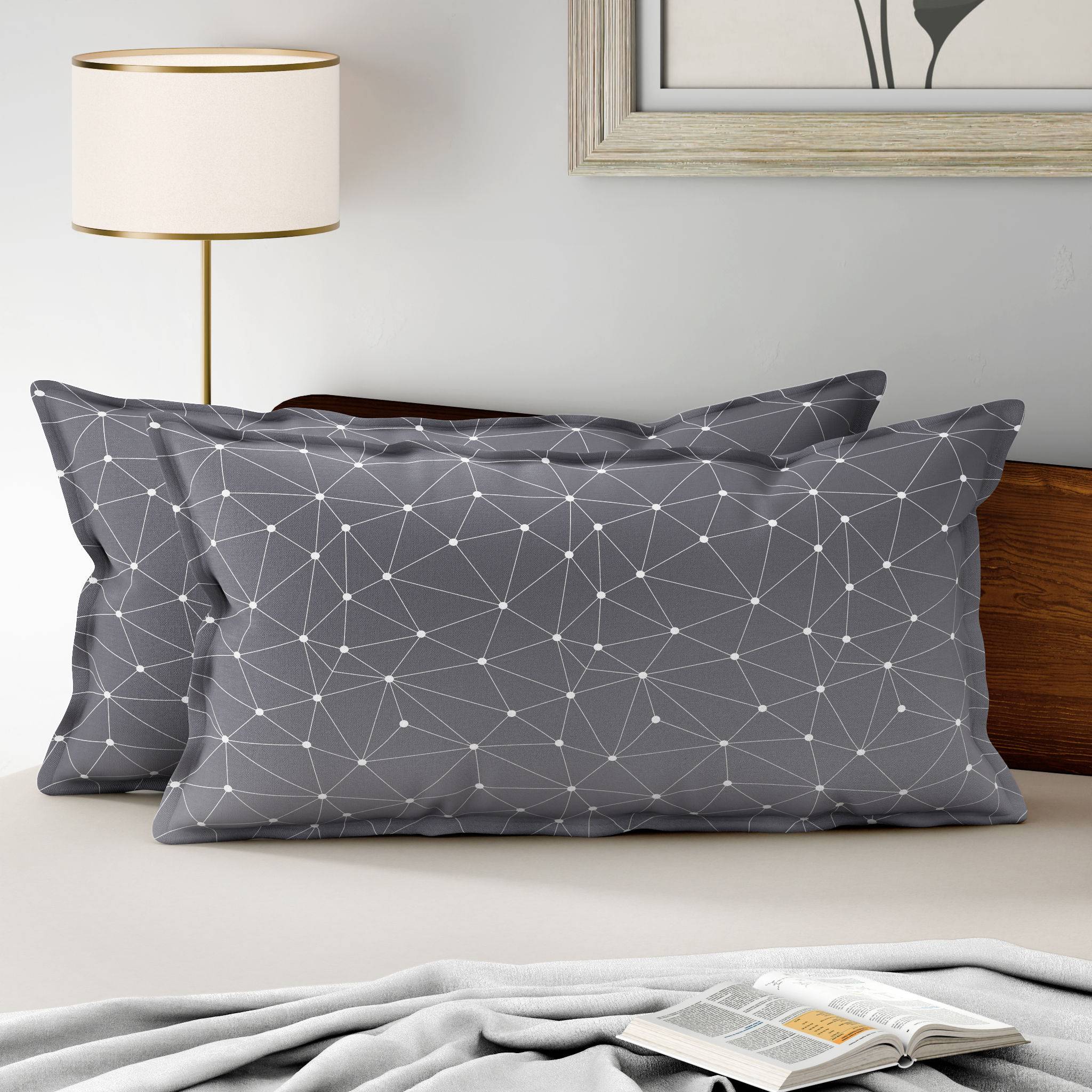 100% Cotton Pillow Cover | King Size 36x19 Inch | Set Of 2 | 160 TC | Mario