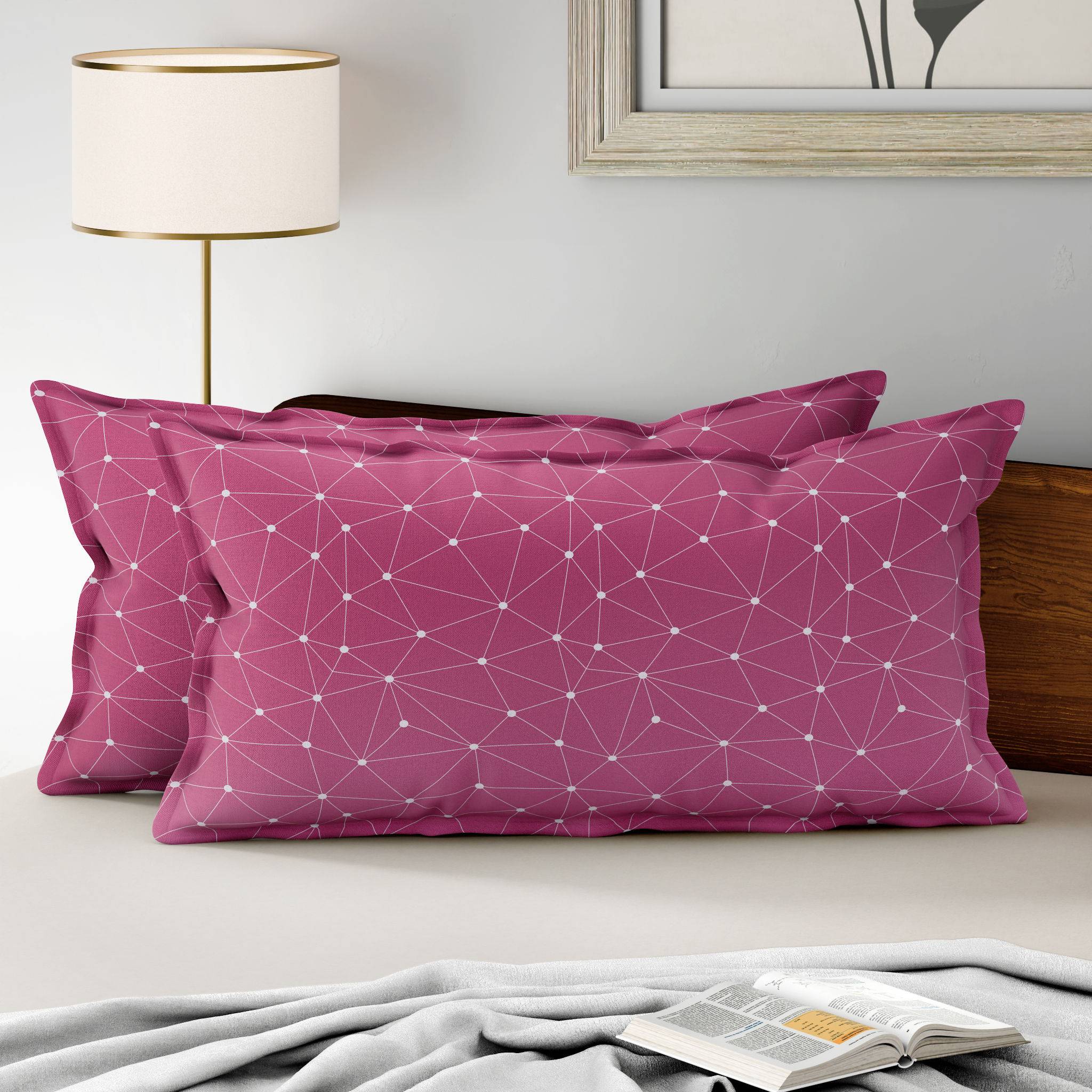 100% Cotton Pillow Cover | King Size 36x19 Inch | Set Of 2 | 160 TC | Paula