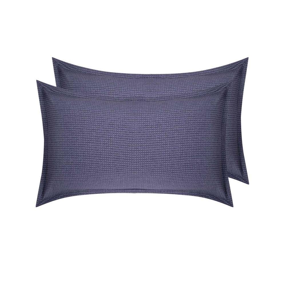 100% Cotton Pillow Cover | Standard Size 27x18 Inch | Set Of 2 | 160 TC | Ross Blue