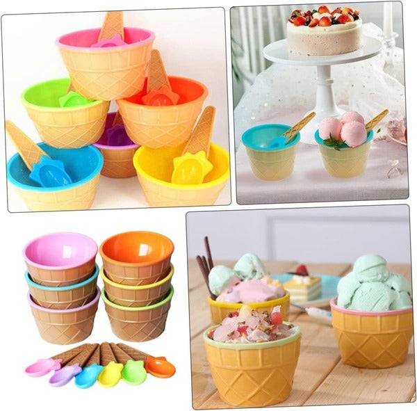 Ice Cream Bowl With Spoon (Pack of 2 Pcs) Buy @ ₹129
