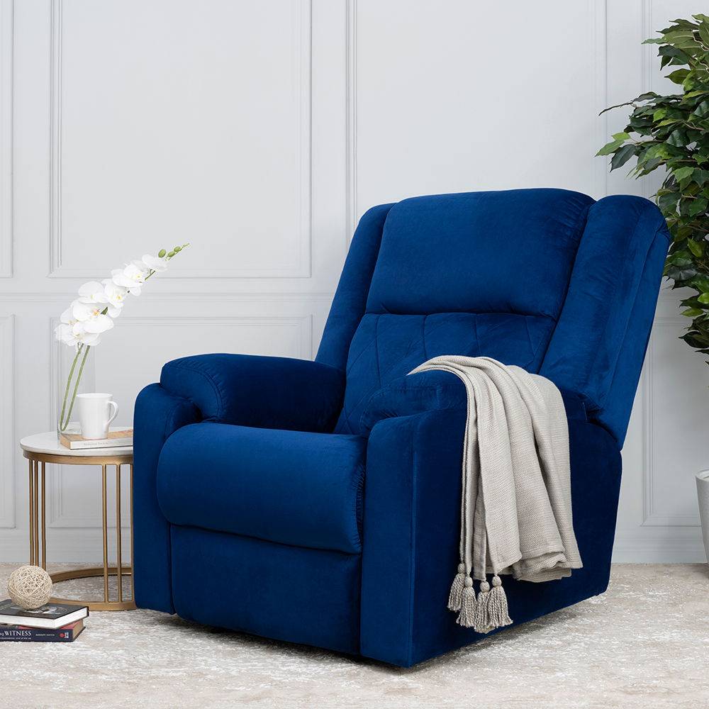 Empress Recliner - 1 Seater - Velvet Blue