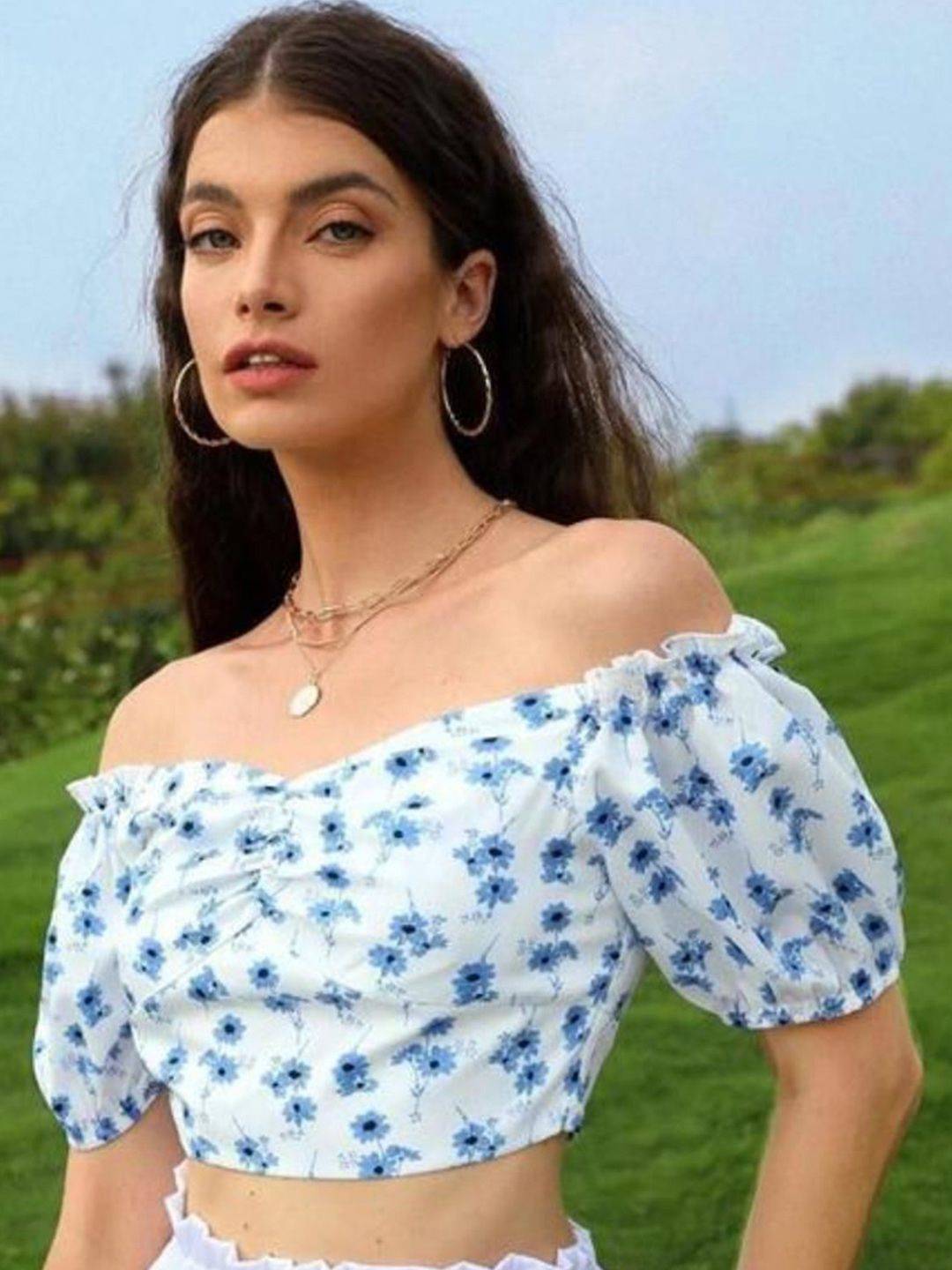 Kotty Women Floral Off-Shoulder Crop Top