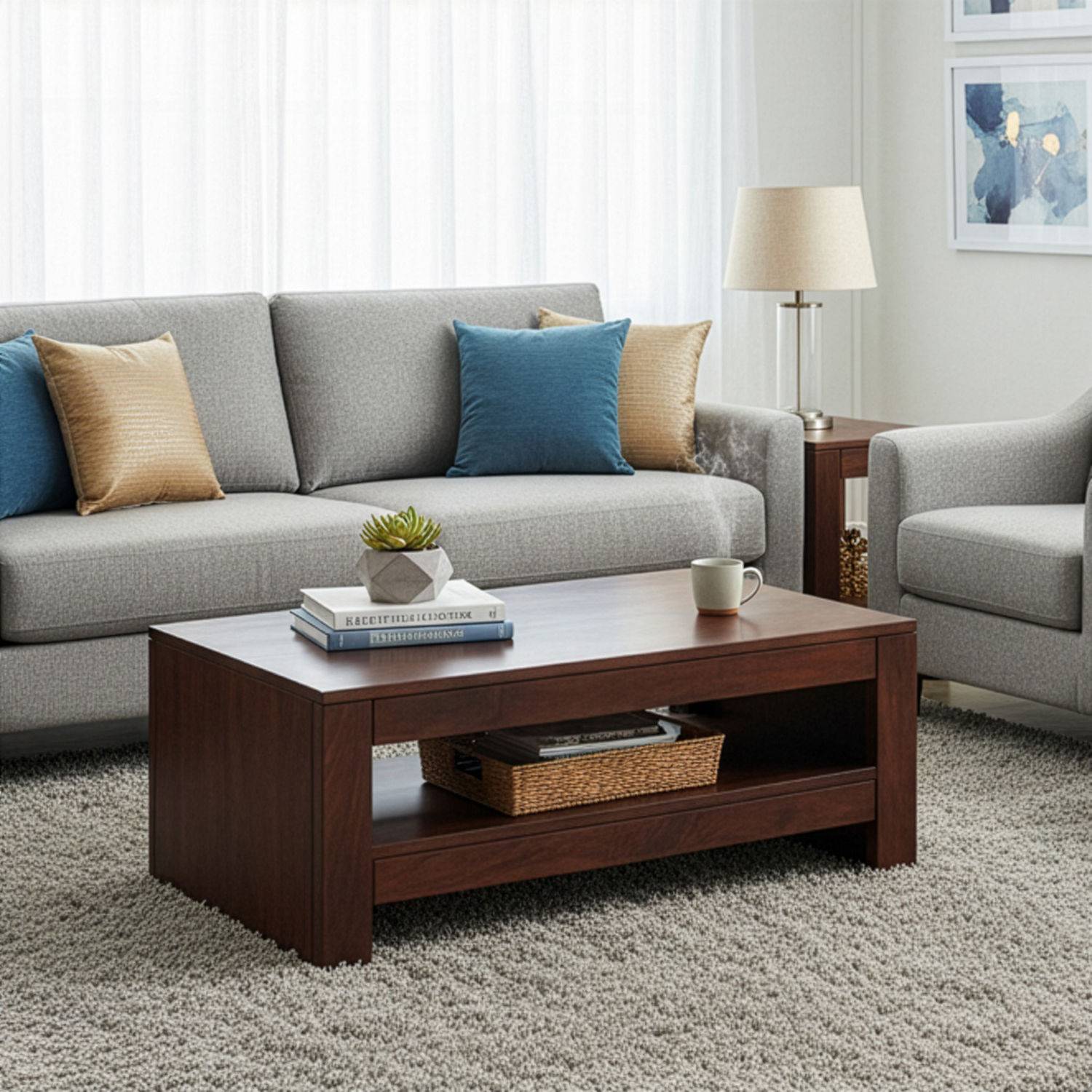 Brewlin Solid Wood Coffee Table - Honey finish