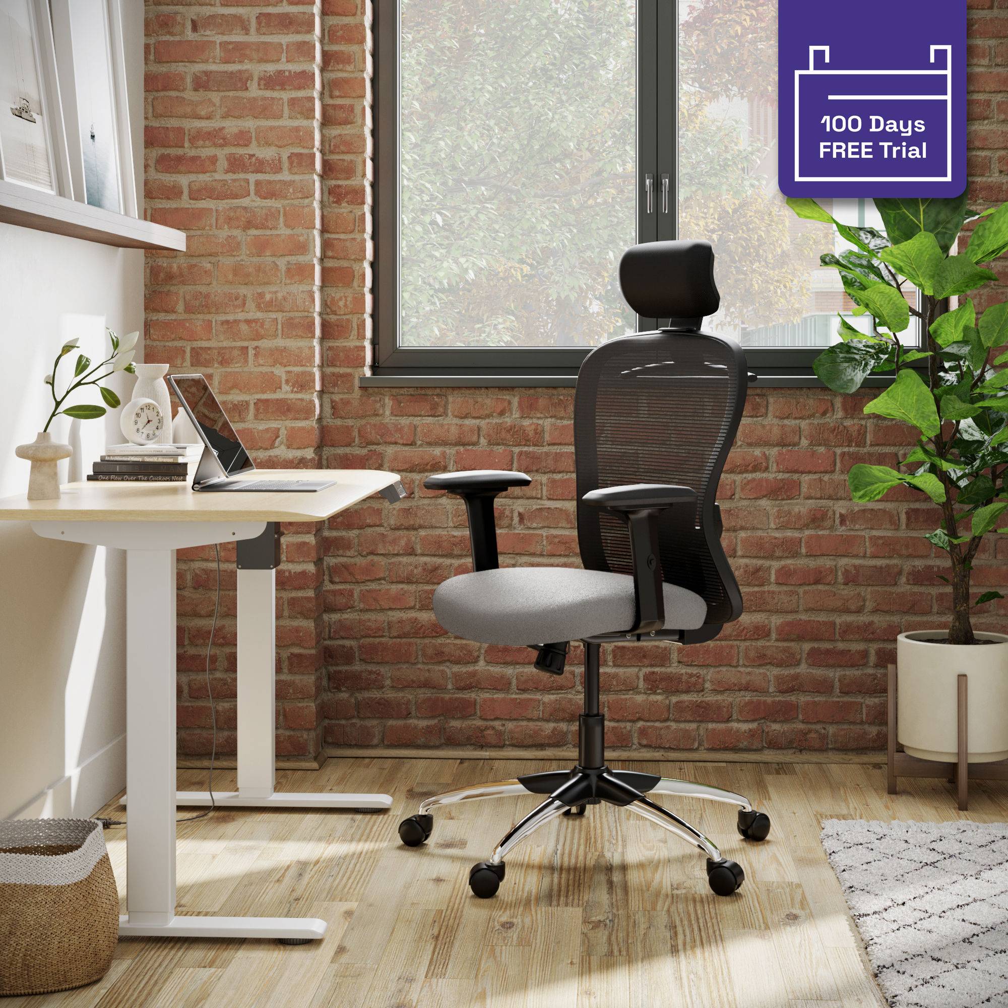 Safari Prime High Back Ergonomic Office Chair | Chrome Base | DIY Assembly