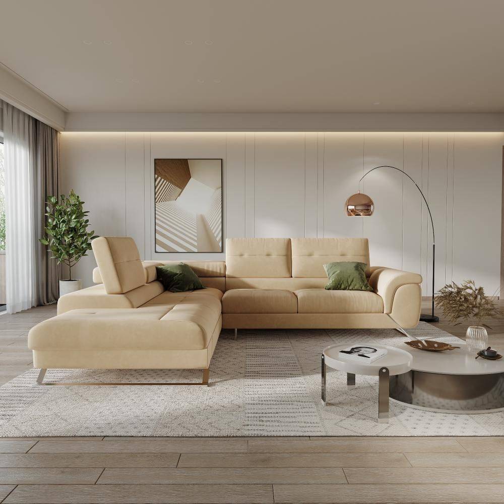 Comoros Corner L Shape Sofa (3 Seater + Left Aligned Chaise)