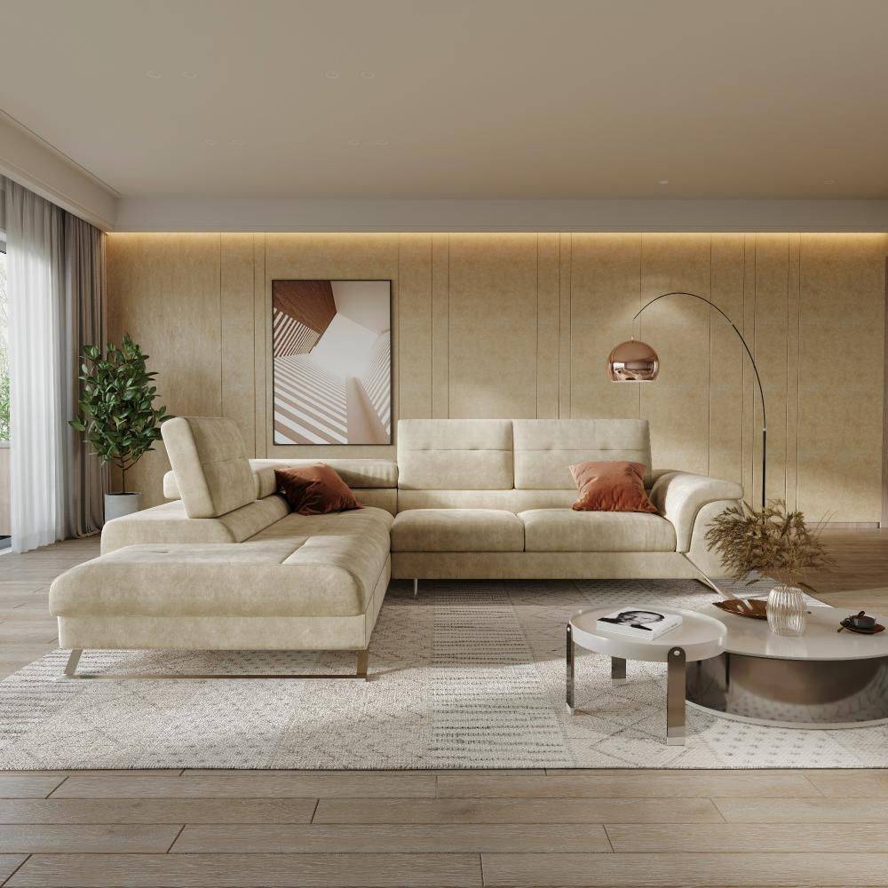 Comoros Corner L Shape Sofa (3 Seater + Left Aligned Chaise)