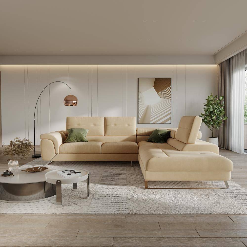 Comoros Corner L Shape Sofa (3 Seater + Right Aligned Chaise)