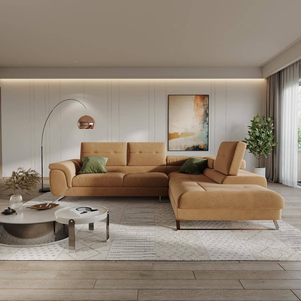 Comoros Corner L Shape Sofa (3 Seater + Right Aligned Chaise)