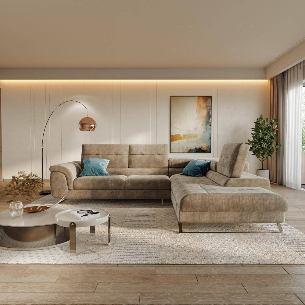 Comoros Corner L Shape Sofa (3 Seater + Right Aligned Chaise)
