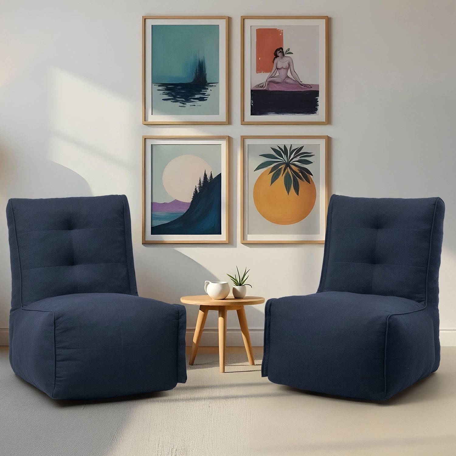 Cirro Modular Floor Sofa| Two Seater | Stylish & Cozy | Detachable Zip| Convertible | Molphino Cobalt Blue