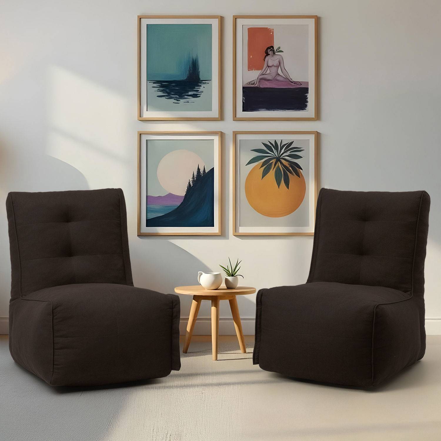 Cirro Modular Floor Sofa| Two Seater | Stylish & Cozy | Detachable Zip| Convertible | Molphino Dark Earth