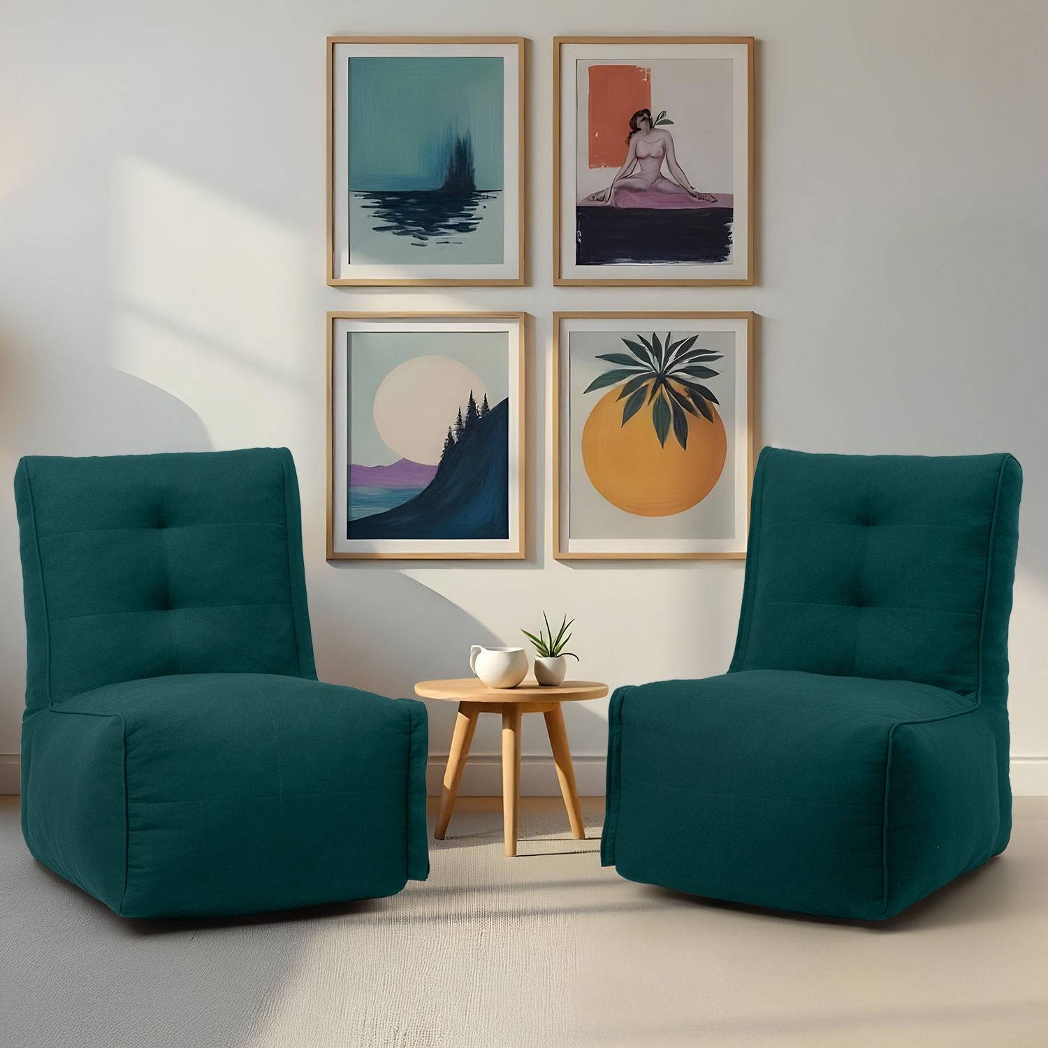Cirro Modular Floor Sofa| Two Seater | Stylish & Cozy | Detachable Zip| Convertible | Molphino Malibu Green