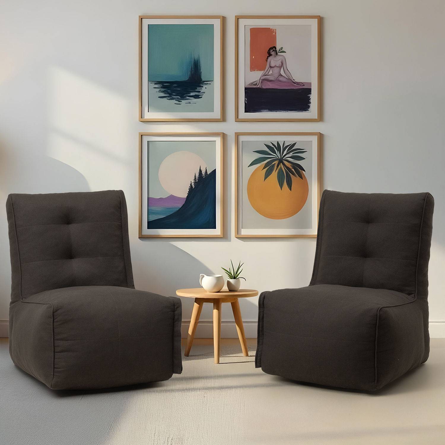 Cirro Modular Floor Sofa| Two Seater | Stylish & Cozy | Detachable Zip| Convertible | Ash Grey