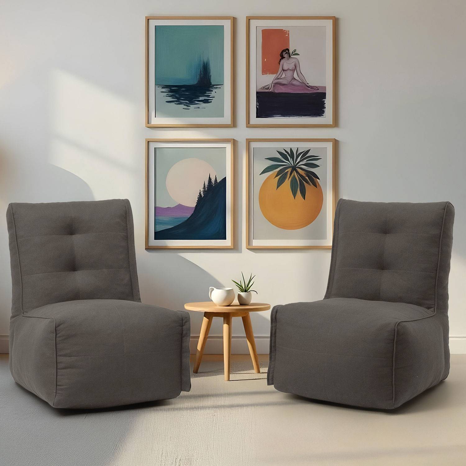 Cirro Modular Floor Sofa| Two Seater | Stylish & Cozy | Detachable Zip| Convertible | Omega Grey