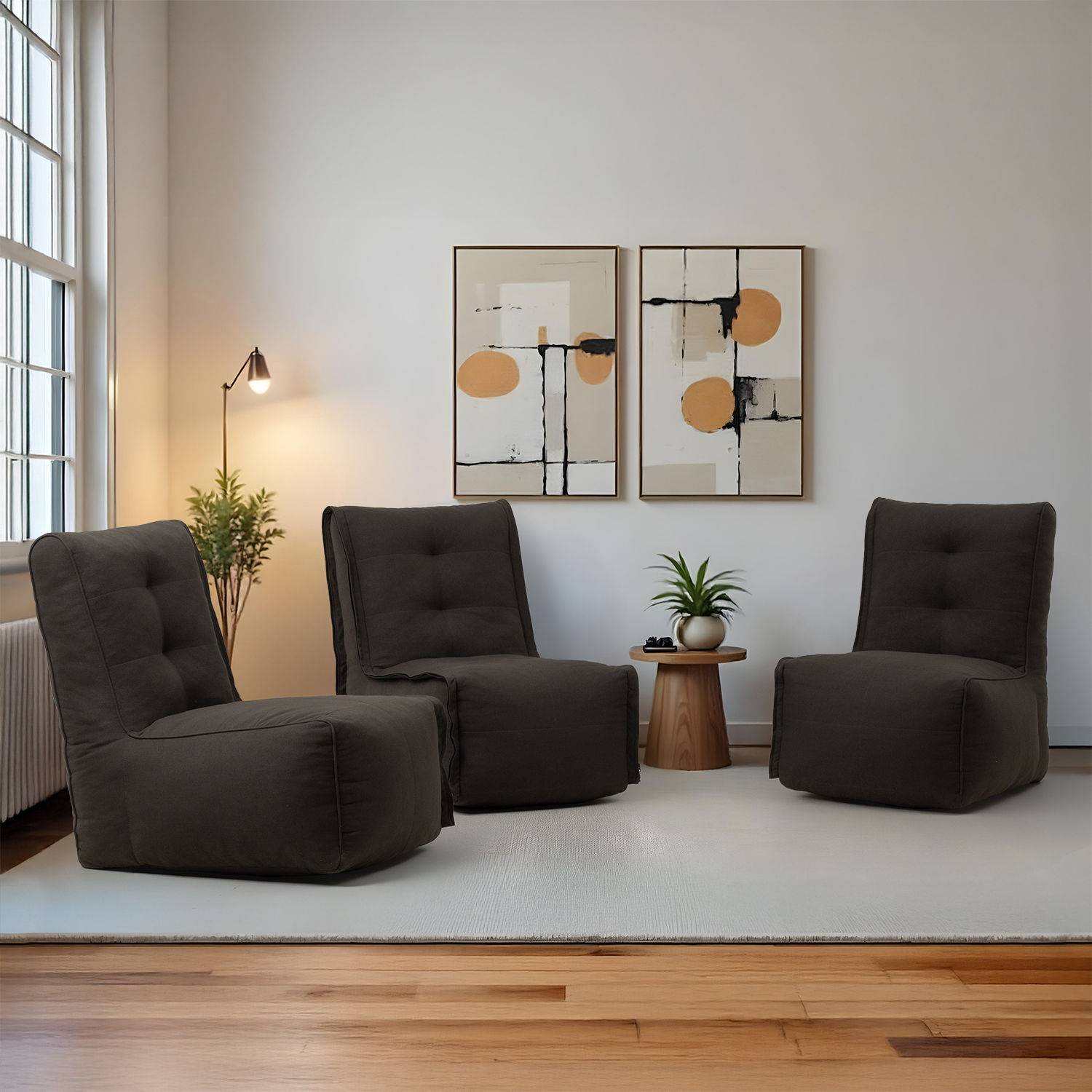 Cirro Modular Floor Sofa| Three Seater | Stylish & Cozy | Detachable Zip| Convertible | Ash Grey