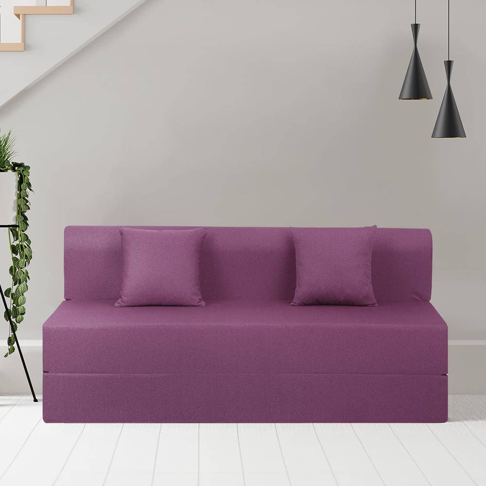Flipper Sofa Cum Bed - Three Seater (6'x5') Feet- WarpKnit Purple