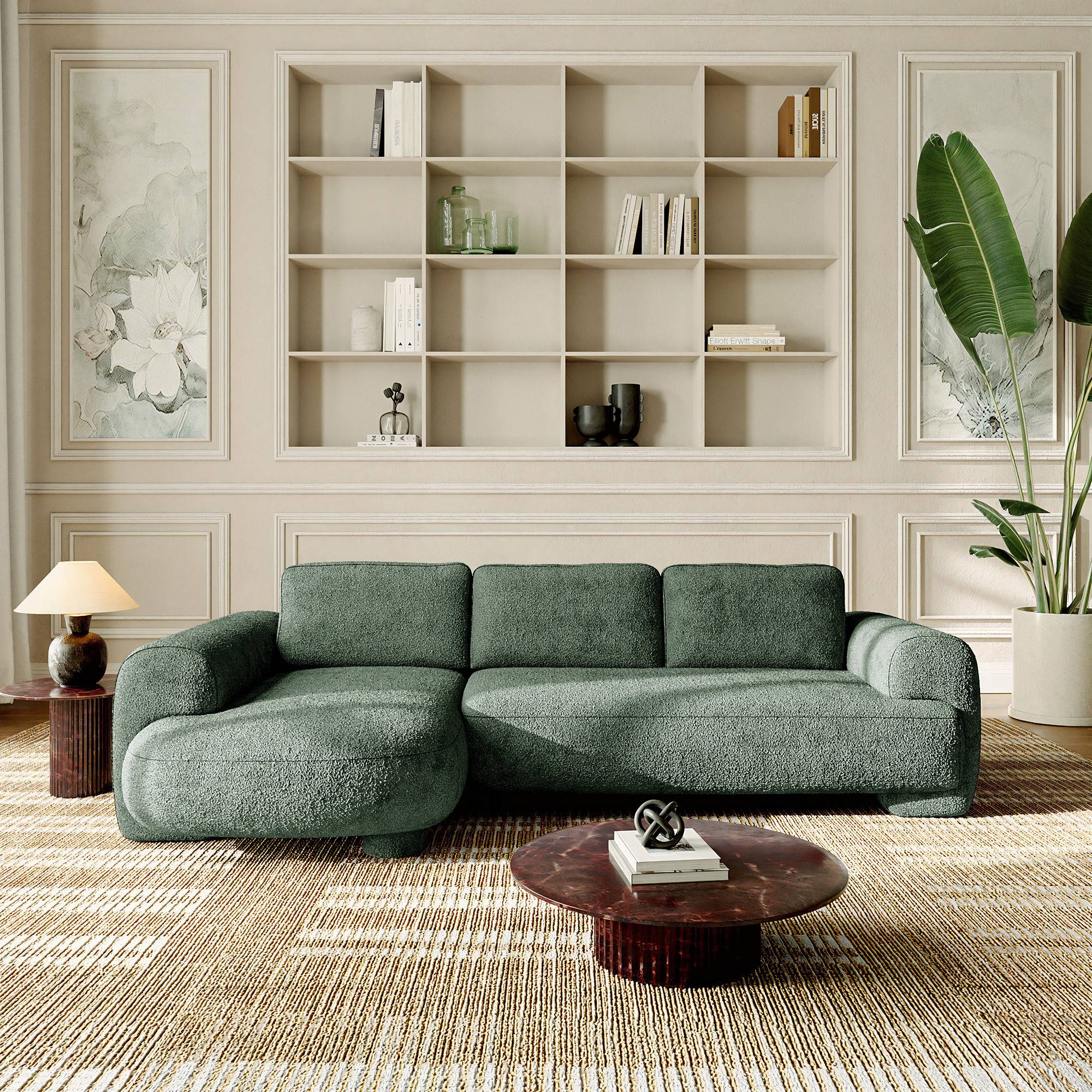 Mirabel L Shape Sofa Set (3 Seater + Left Aligned Chaise)