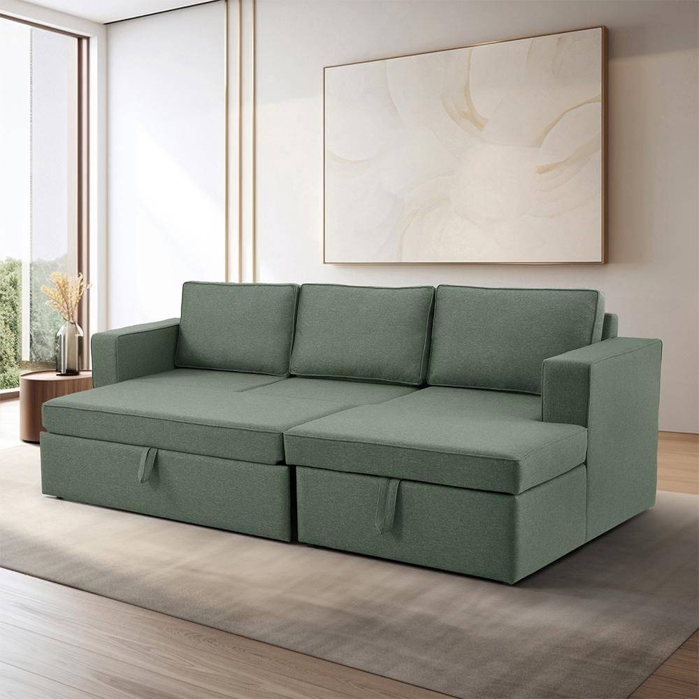 Napper Convertible L Shape Sofa Cum Bed with Storage (2 Seater + Right Aligned Chaise)