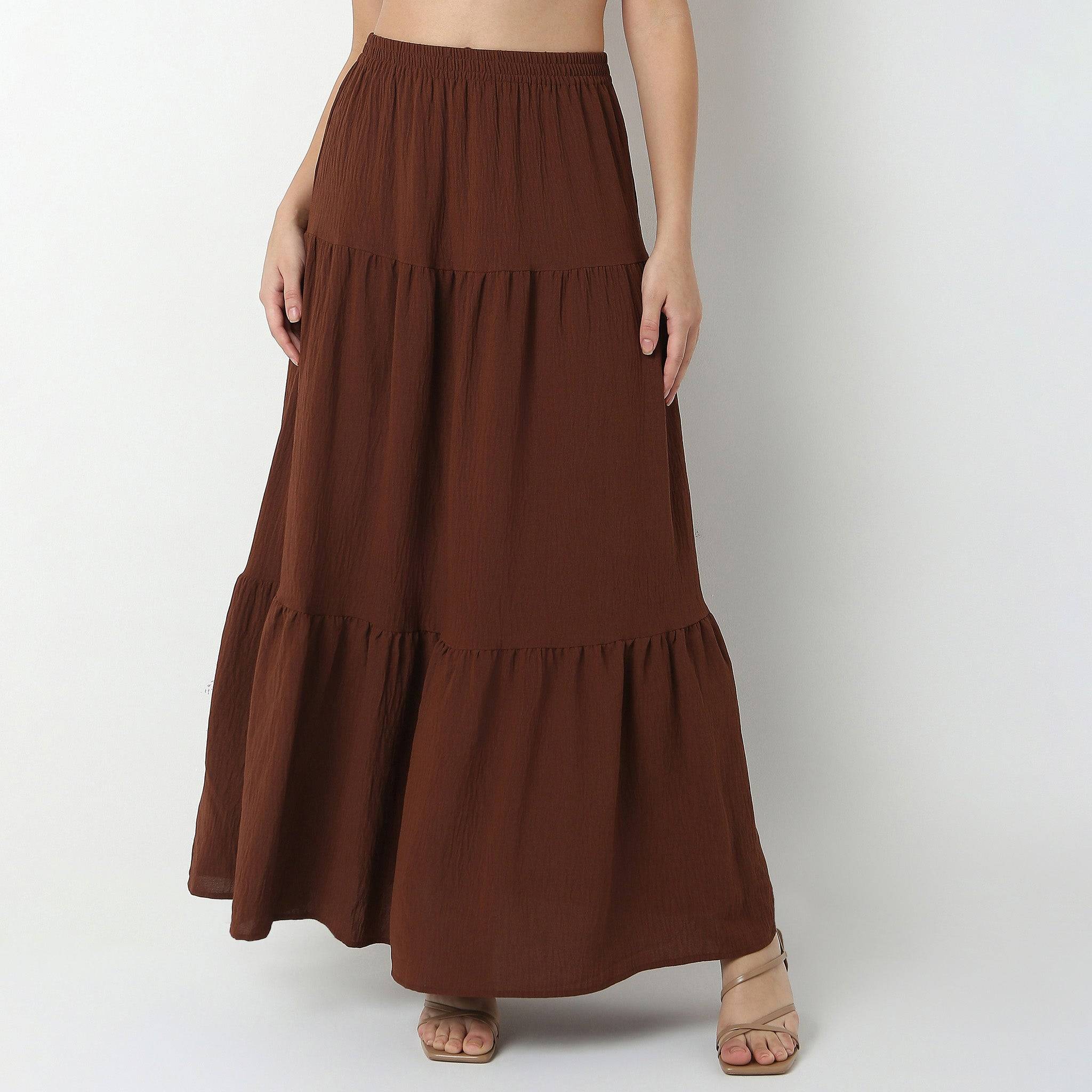 Tiered High Rise Skirt