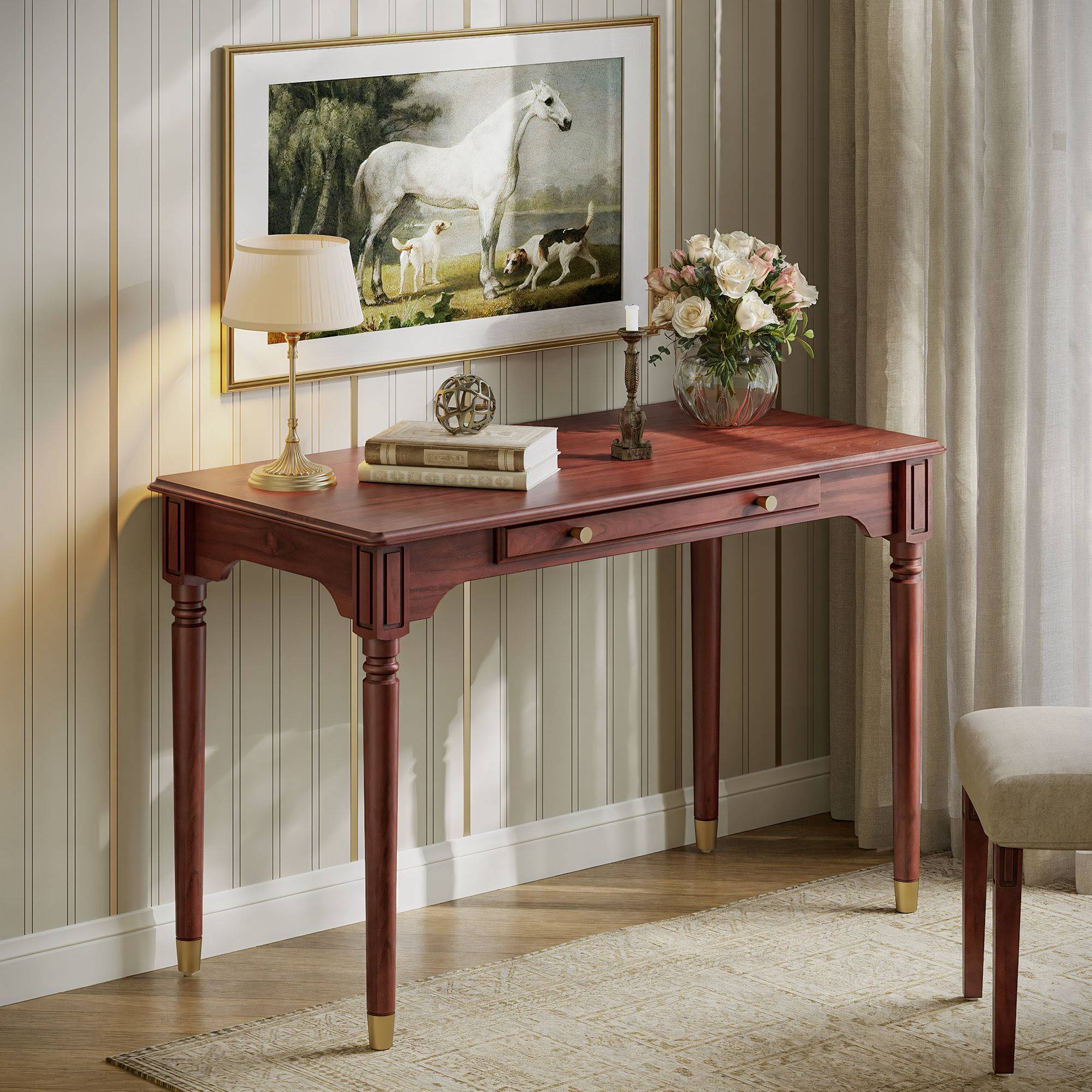 Klasiko teak wood Study Table - Ambroisa Teak