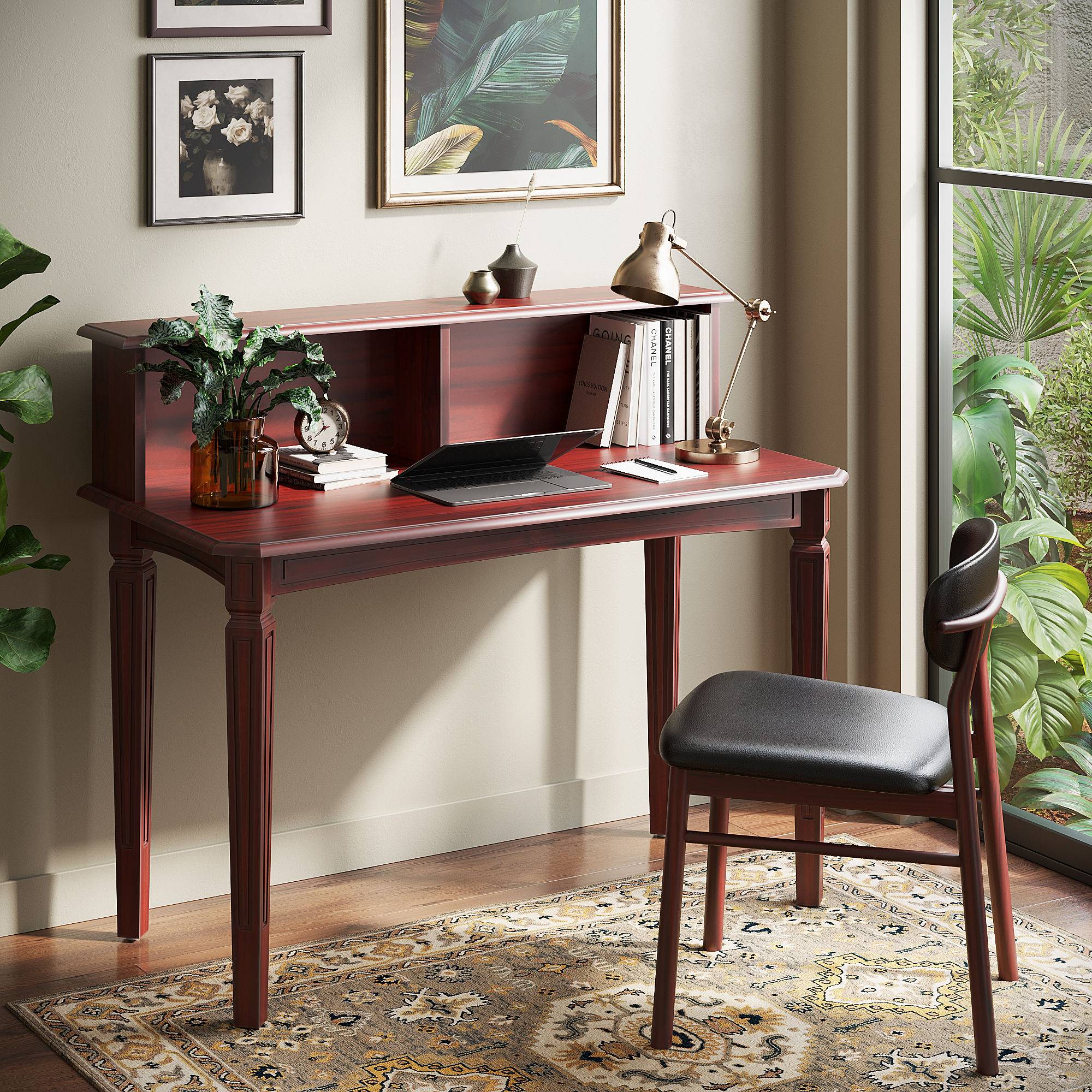 Kumen teak wood Study Table with storage
