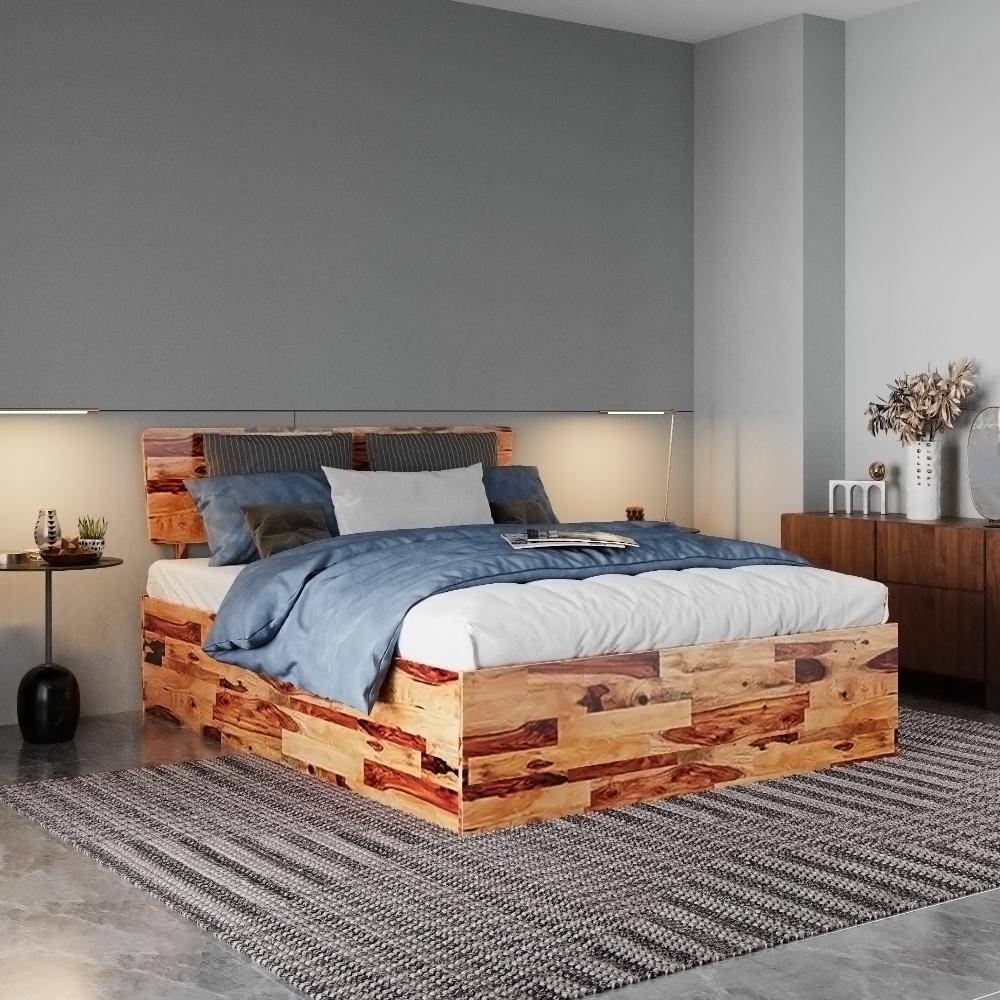 Auriga Queen Sheesham Wood Bed (78x60 inch)