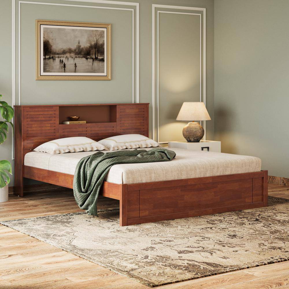 Aquari King Solid wood bed without storage (78x72 inch)