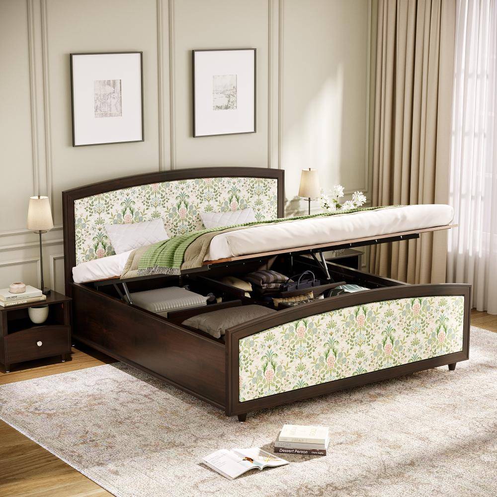Ved King Hydraulic Storage Teak Wood Bed (78x72 inch)