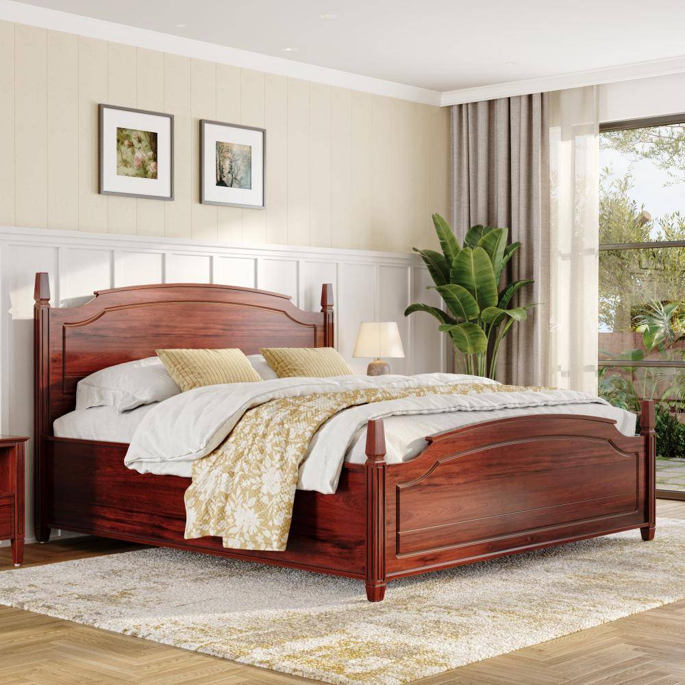 Nisha King Storage Teak Wood Bed - Ambrosia Teak (78x72 inch)