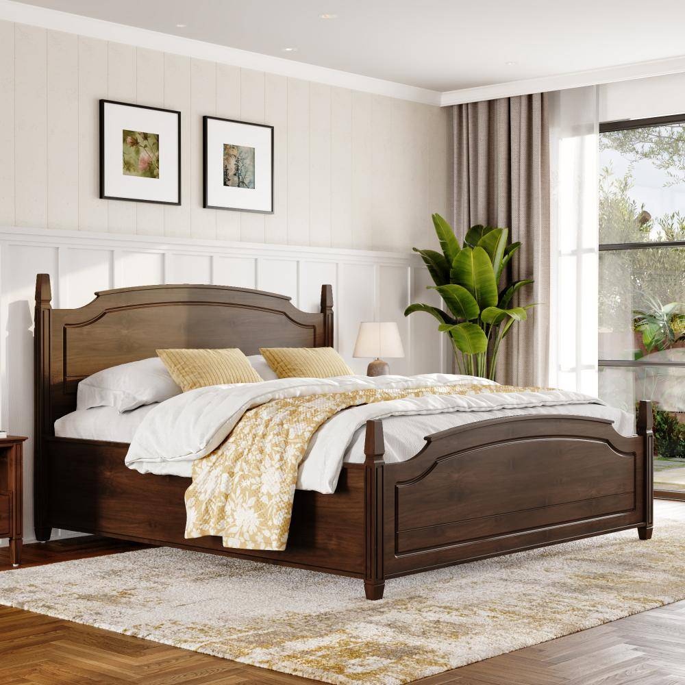 Nisha King Storage Teak Wood Bed - Dark Burma Teak (78x72 inch)