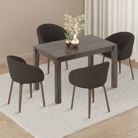Atlas Solid Wood 4 Seater Dining Table With Meryl Lounge Chairs