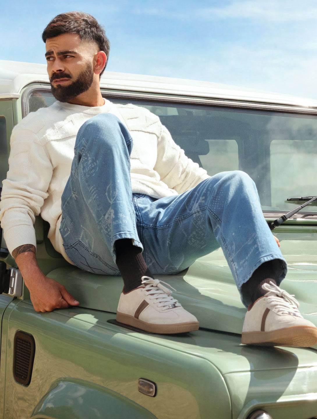 Printed Blue Casual Jeans