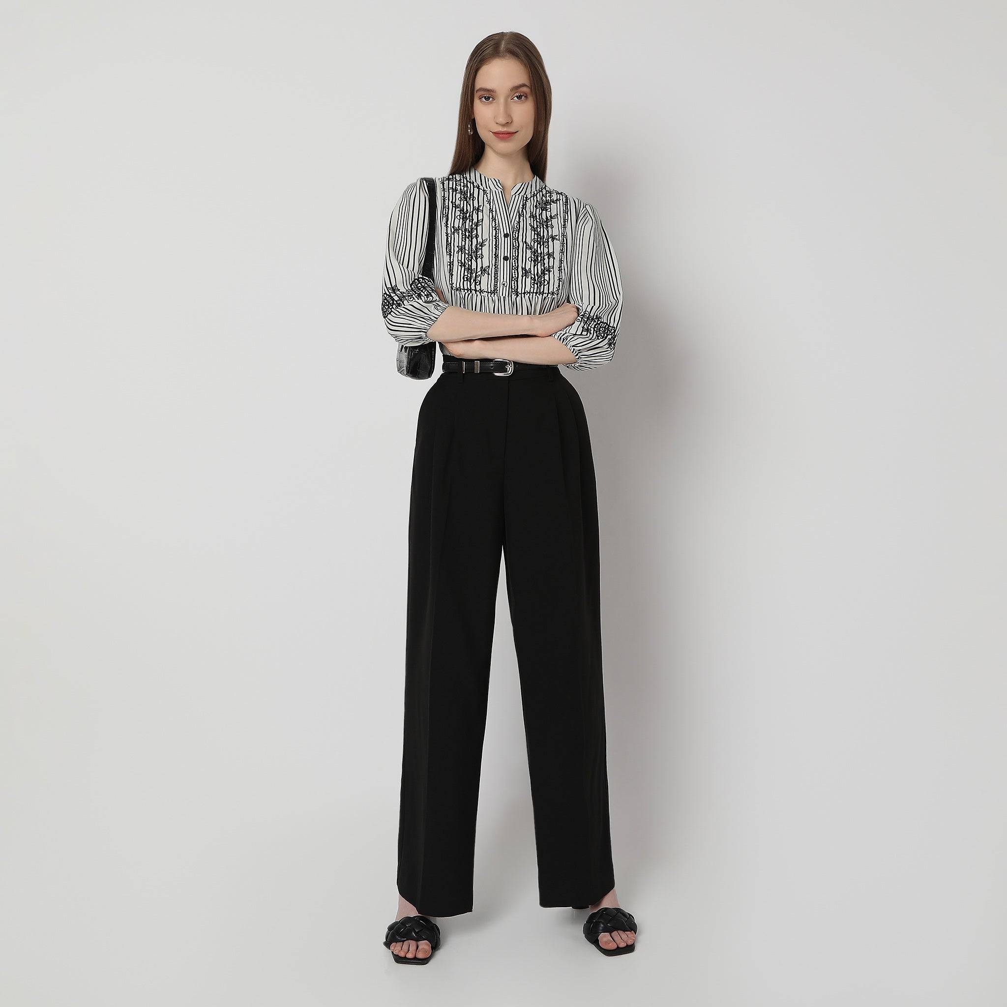 Regular Fit Embroidered Top