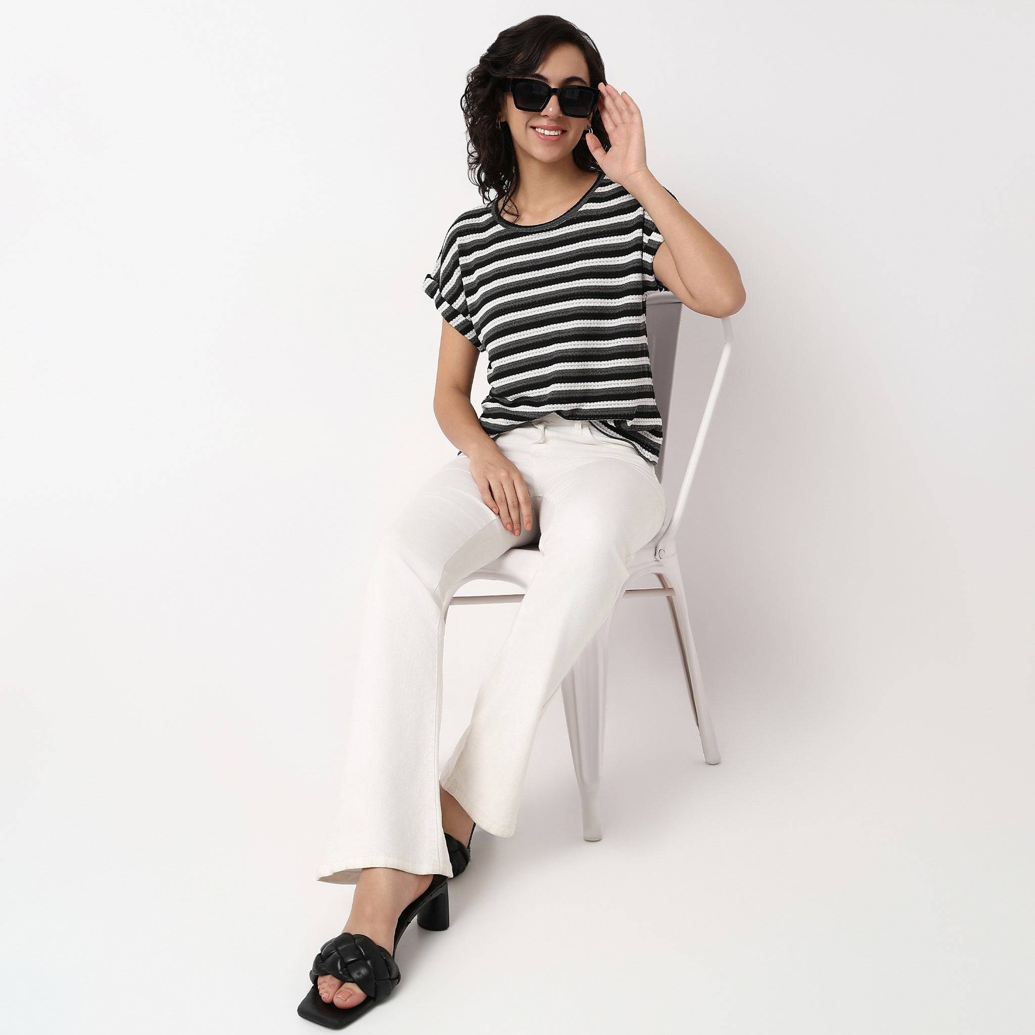 Striped Round Neck Top