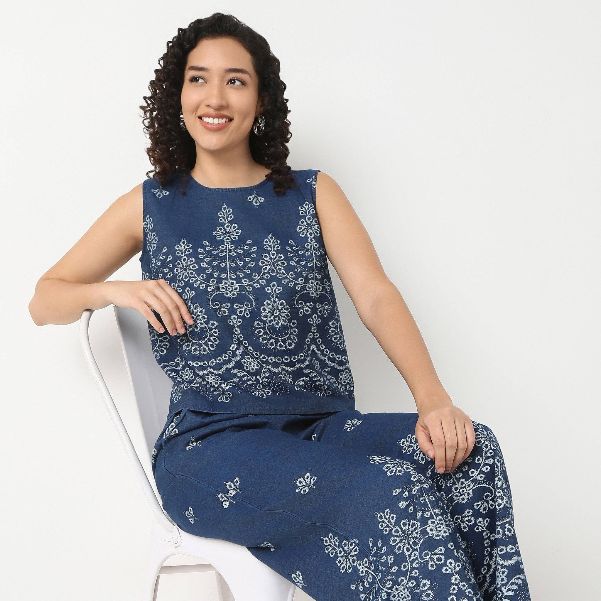 Printed Sleeveless Top