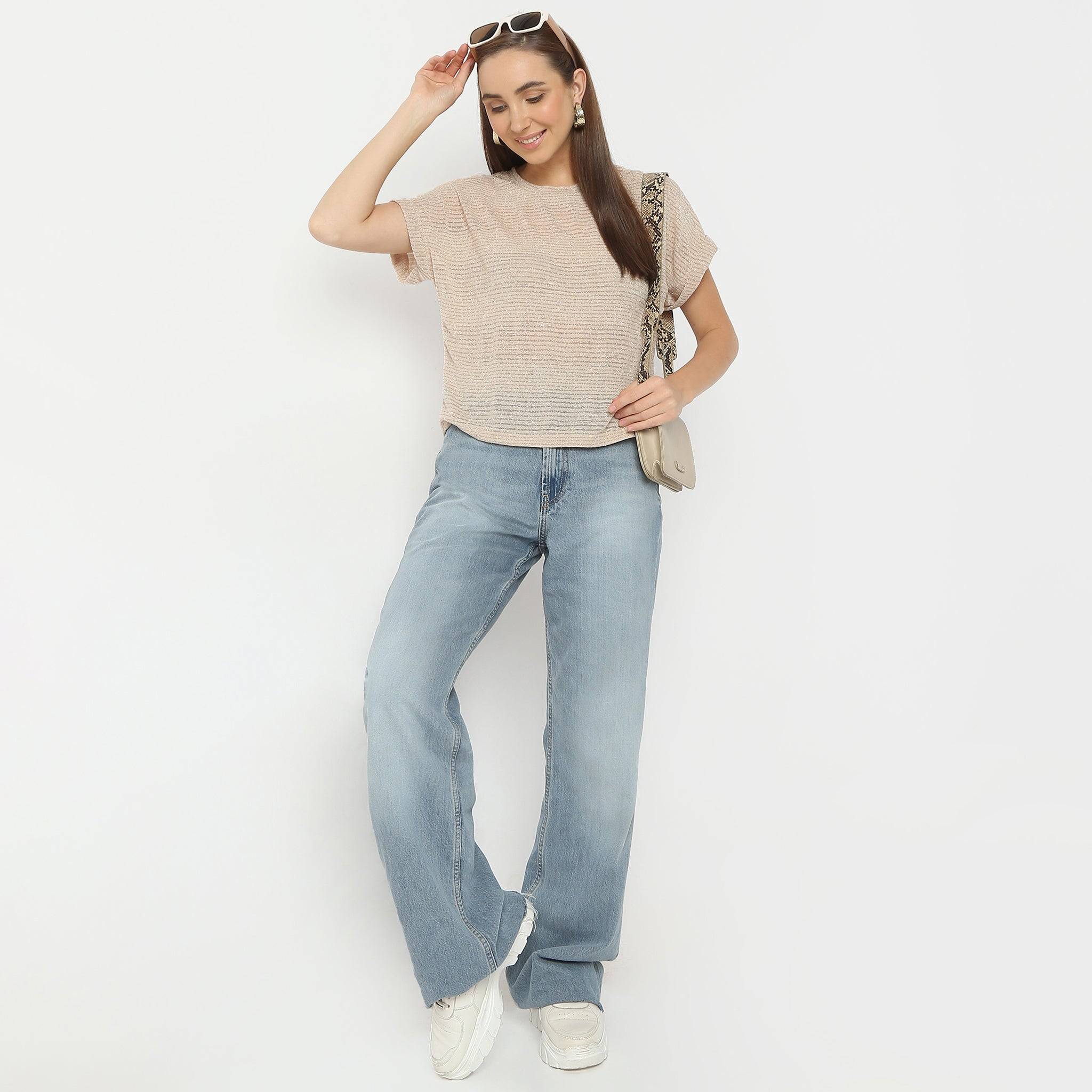 Round Neck Short Sleeve Top