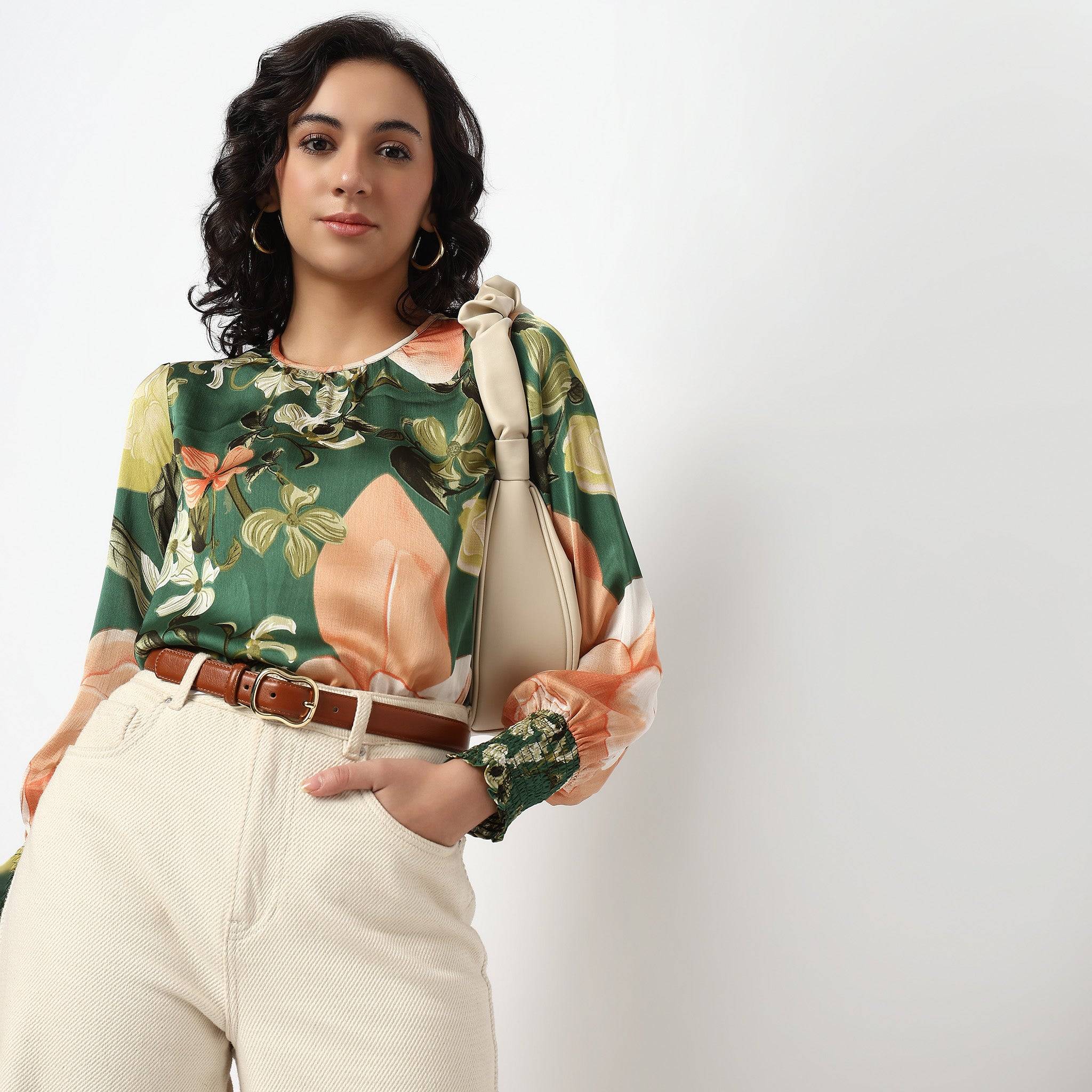 Floral Round Neck Top