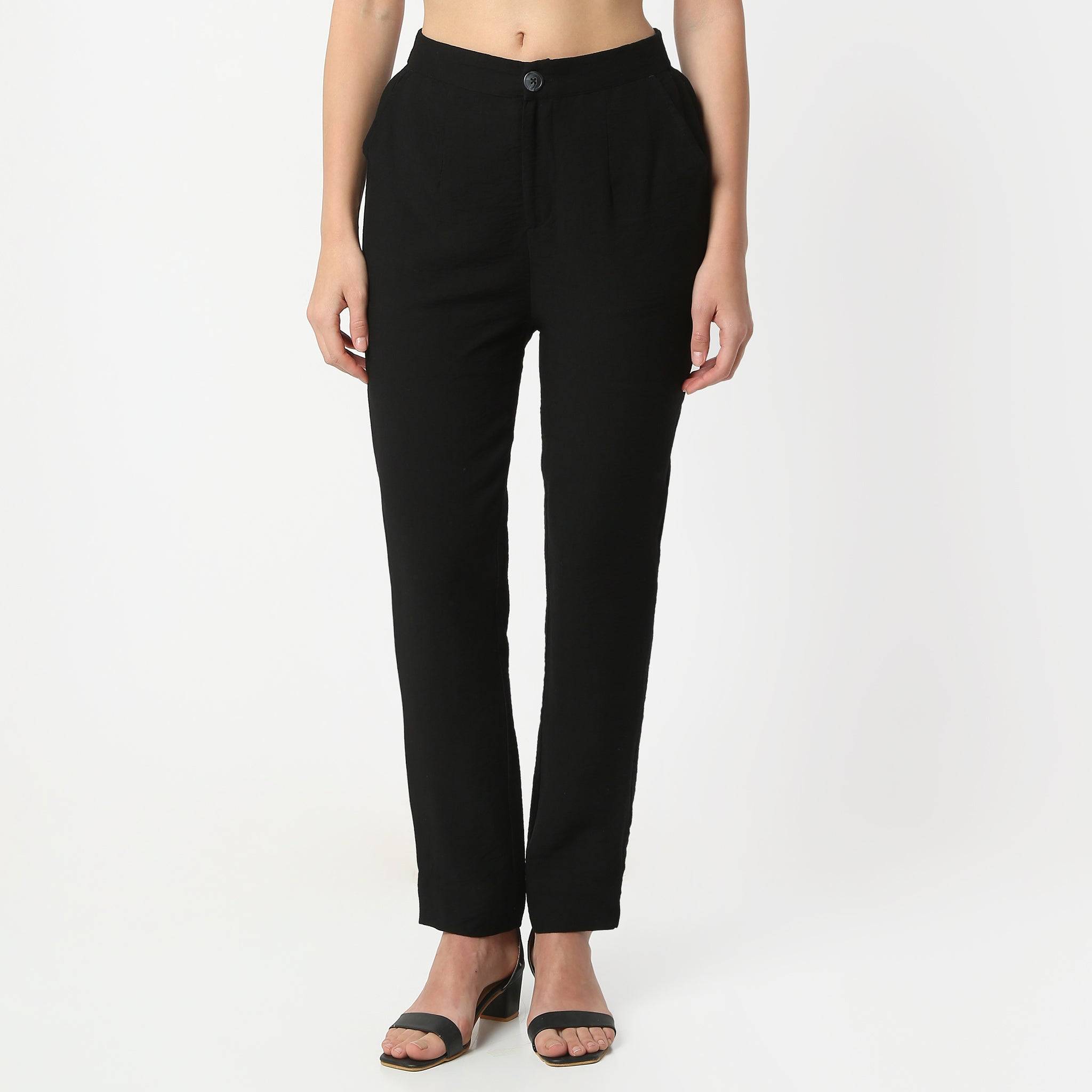 Ankle Length Mid Rise Trousers