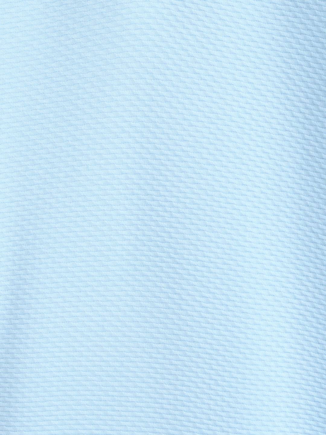 Textured Oversized Polo T-Shirt | Blue