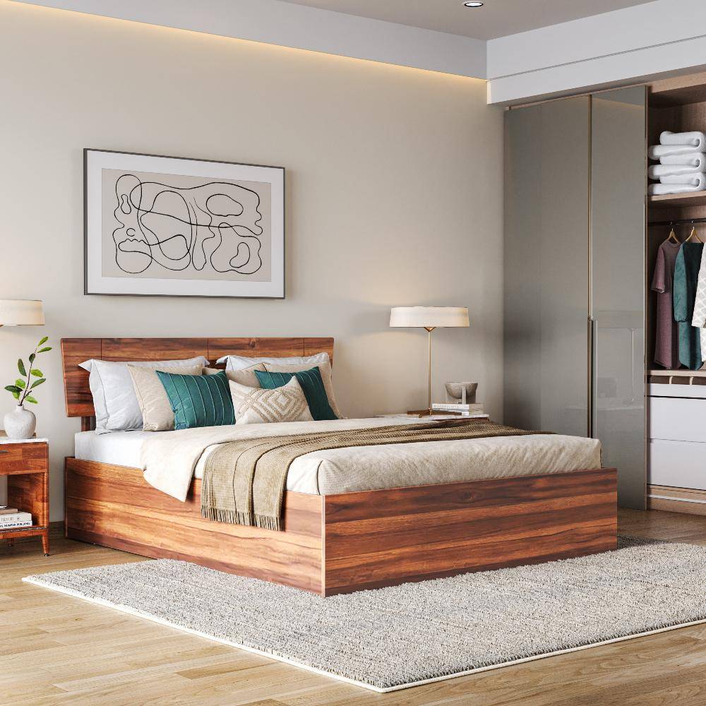 Ara Queen Teak Bed with Storage (78x60 inch)