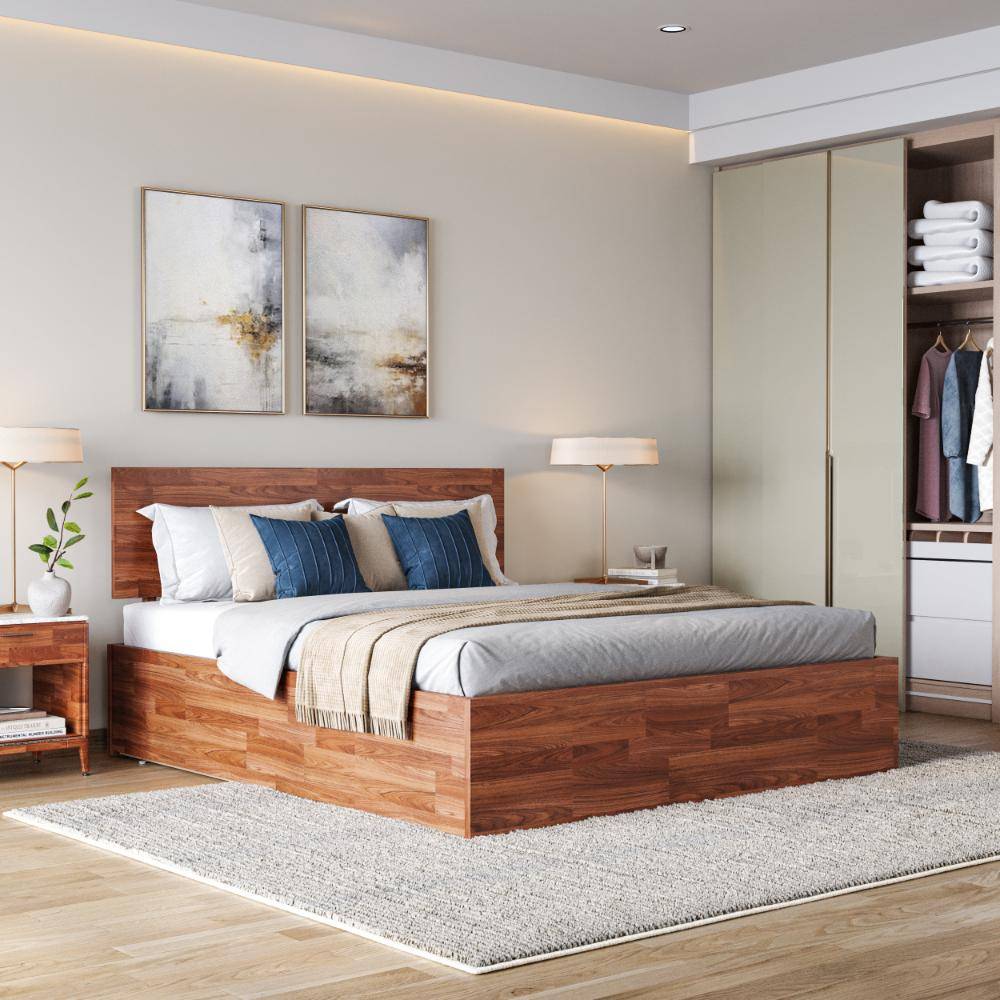 Indus Queen Teak Bed with Storage (78x60 inch)