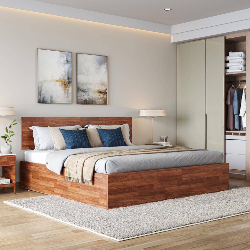 Indus Teak King Bed with Storage (78x72 inch)