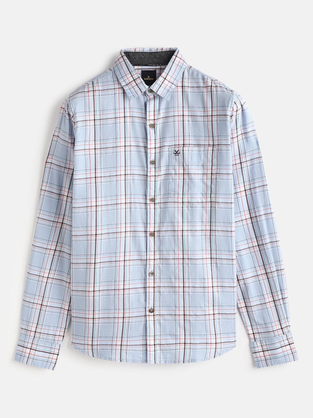 Textured Checks Dobby Shirt | Light Blue