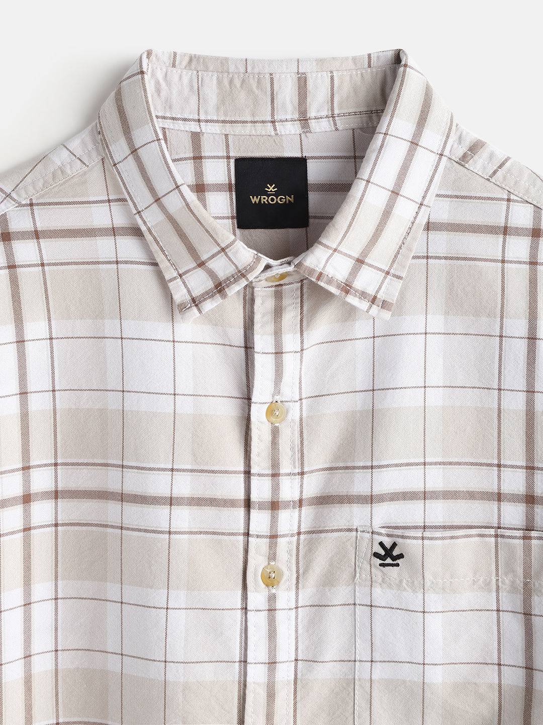 Checked Comfort Fit Shirt | Brown