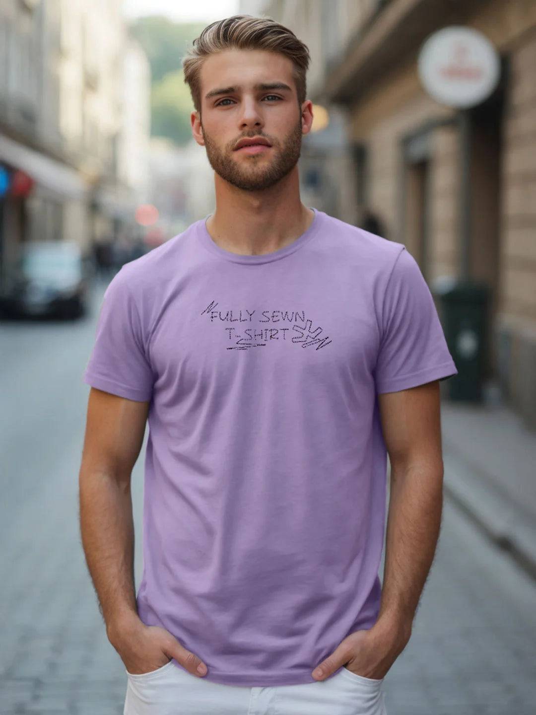 Embroidered Slim Fit T-Shirt | Lavender