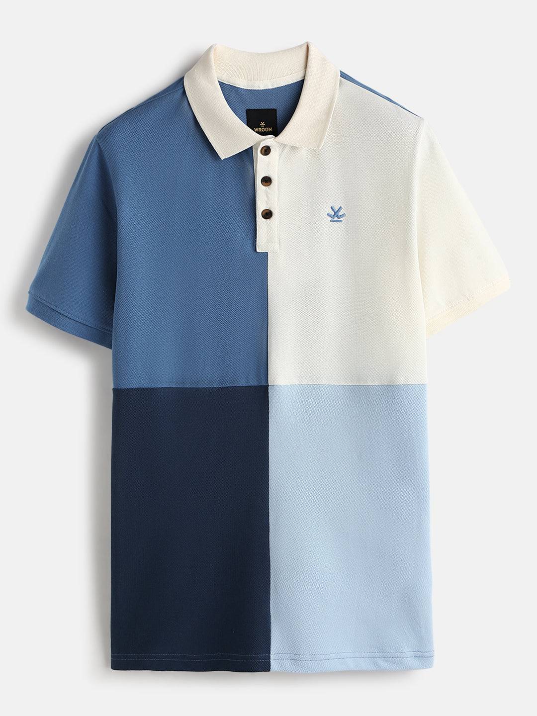Casual Cut & Sew Polo T-Shirt | Off White